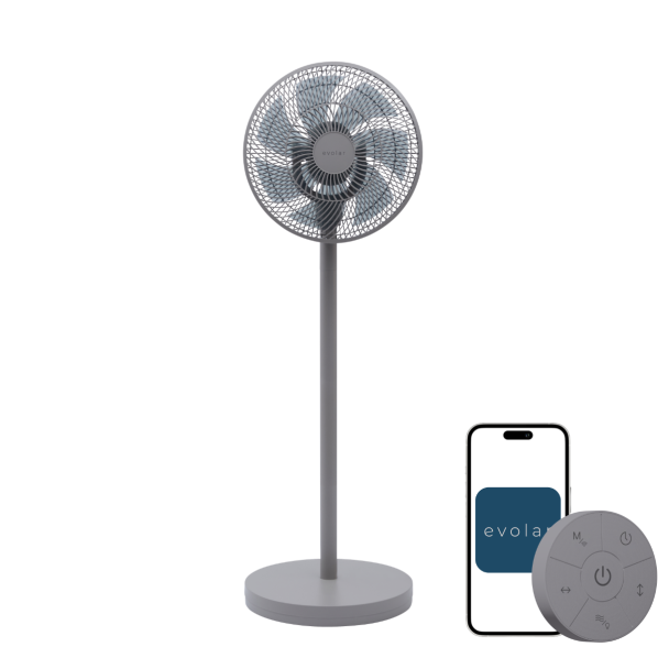 Evolar Smart Fan 36W - Lichtgrijs - Inclusief accu